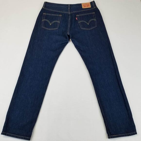 Levis 501 Jeans Mens 29x30 Blue Button Fly Straight Leg Denim Classic Pants - Picture 2 of 12